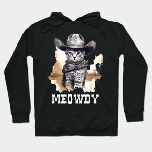 Funny Cat Cowboy Cowgirl Meow Howdy Meowdy Hoodie